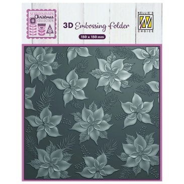 Nellie Snellen 3D Embossing Folder- Poinsettia