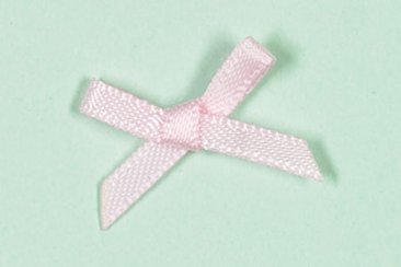 Craft Creations 3mm Wide Ribbon, 22mm Wide Bow - Pink -25PK