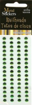 Mark Richards Self Adhesive Nail Heads- 5mm Christmas Green