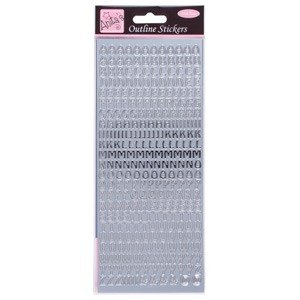 Anita's Outline Stickers -Capital Letters SILVER