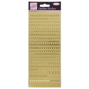 Anita's Outline Stickers -Small Numbers GOLD