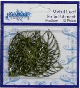 Metal Leaf Embellishment Medium 10 Pieces