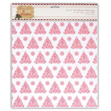 Papermania Home for Christmas 12" x 12" Self Adhesive Fabric Paper  (2 sheet pack) - Trees