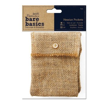 Papermania Bare Basics - Hessian Pockets (3PK)