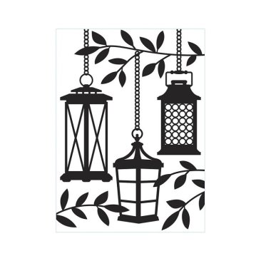 Crafter's Companion Darice 4.25"x 5.75" Embossing Folder - Lanterns in Trees