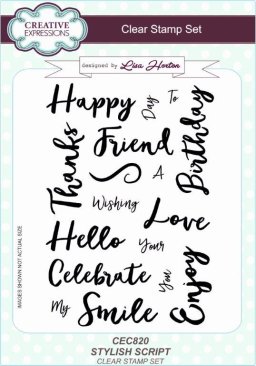 Creative Expressions designed by Lisa Horton A5 Clear Stamp Set - Stylish Script