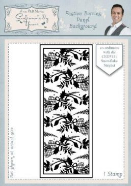 *SALE* Phill Martin  Stamp - Festive Berries Panel Background