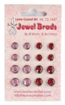 Leane Creatief Jewel Brads Bordeaux and Light Pink 8mm and 10mm