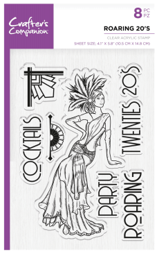Crafter's Companion Clear Acrylic Stamp - Roaring 20s - Roaring 20s Collection