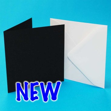 Craft UK 7" x 7" Black cards / White envelopes (25 pk)
