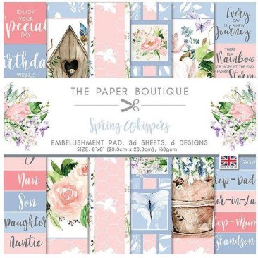 The Paper Boutique  8"x 8" Embellishment Pad - Spring Whispers