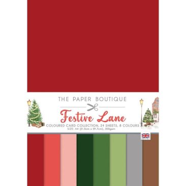 The Paper Boutique A4 Coloured Card - Festive Lane