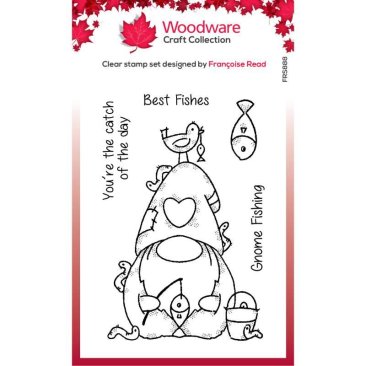 Woodware Clear Stamp - Fishing Gnome