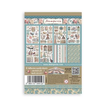 *NEW* Stamperia A5 Washi Pad 8 sheets Venice - City of Art