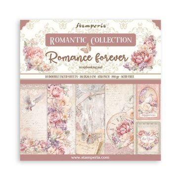 *NEW* Stamperia Romance Forever 8x8 inch Scrapbooking Pad